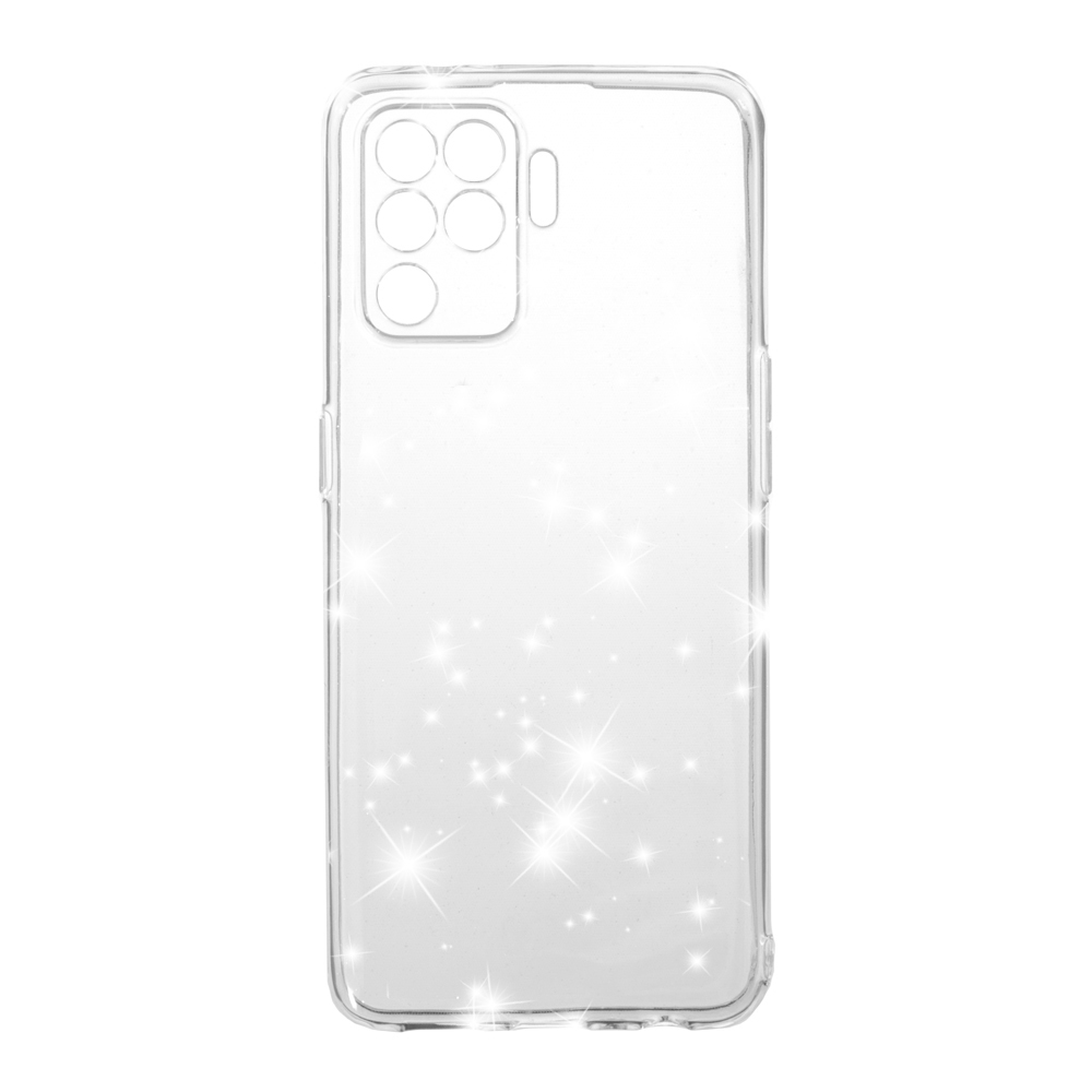 Накладка Molan Cano Glossy Jelly для Oppo Reno 5 Lite/A94 прозора з блискітками-0